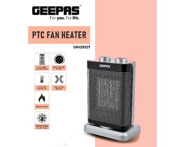 Geepas GRH28529 1500Watts Cearmic PTC Fan Heater With 2 Heat Settings - Silver in UAE