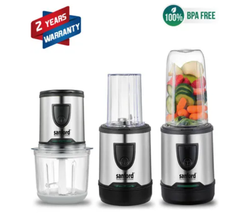 Express Delivery - Sanford SF6814FP 5 In 1 25L 200 W Rechargeable Food Processor - Silver Black - ID 102455