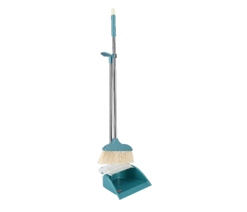 Delcasa DC2007 Dust Pan With Broom For Floor Cleaning -Blue And Silver in UAE