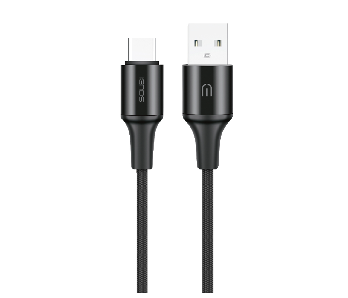 Express Delivery - Iends IE-CA8374 25 Watts Durable Nylon Braided Flat Type-C to USB Cable - Black - ID 103129