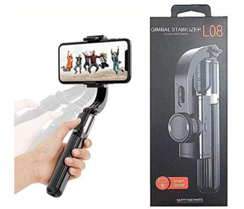 Generic Bluetooth Handheld Gimbal Stabilizer Selfie Stick Holder With Tripod - Black in OMAN