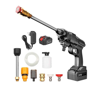 Generic 30000mAh Portable Cordless High Pressure Electric Car Washer Parkside Water Gun - Black in OMAN