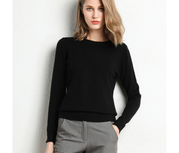 Set Of 2 6560 Free Size Round Neck Long-sleeved Knitted Pullover Solid Jumper Sweater For Women in KSA