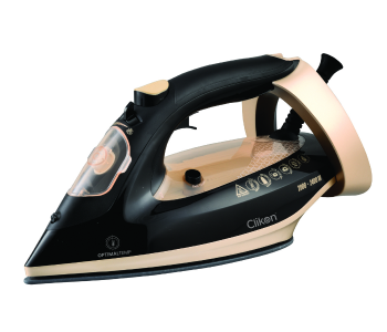 Express Delivery - Clikon CK4121 2400 Watts Optimal Steam Iron with Smart Shutoff - Black and Gold - ID 103587