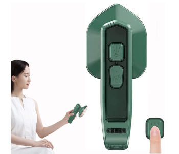 Portable Mini Handheld Fabric Garment Steam Iron With Spray - Green in UAE