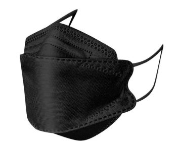 KF94 10 Pieces 3D Face Safety Mask For Adult Protection Filter Efficiency - Black in UAE