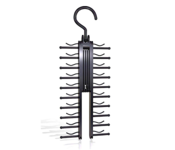 Non-Slip Adjustable Tie Hanger Rack - Black in UAE