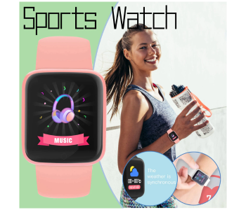 Express Delivery - Macaron Sports Smart Watch with Fitness Message Reminder - Black - ID 107578
