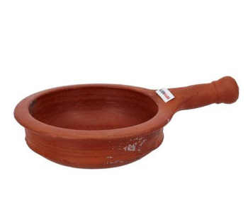 Olsenmark OMCP6013 19cm Tradtional Clay Cookware Fry Pan - Brown in KSA