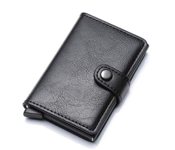 Luxury Leather Smart Business Wallet - Black in KSA