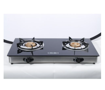 Clikon CK4287 2 Burner Glass Top Gas Stove With Automatic Ignition - Black in UAE
