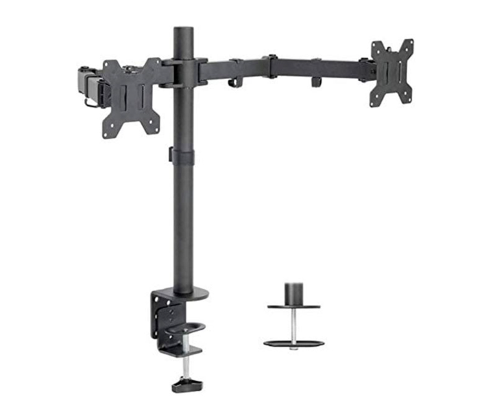 Express Delivery - Skill Tech SH-024N Dual Desk Top Mount 13 to 32 Inch Screen - Black - ID 108588