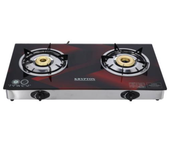 Krypton KNGC6270 Auto Ignition Gas Cooker With Auto Ignition And Tempered Glass Panel - Black in UAE