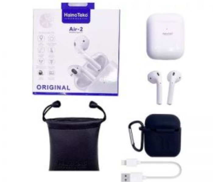 Express Delivery - Haino Teko Air 2 Bluetooth Wireless Earphone - White - ID 108418
