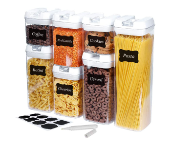 Generic 6 Piece Airtight Food Storage Value Set Clear Containers With Black Lids Extra Large Transparent Storage - Transparent in OMAN