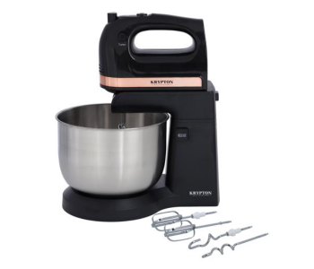 Krypton KNSM6343 220W 5 Speed Control Stand Mixer With Two Beaters And Two Hooks - Silver And Black in KSA