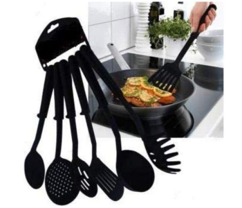 Express Delivery - RMN 6 Piece Heat-Resistant Non Stick Kitchen Tool Set - Black  - ID 109222