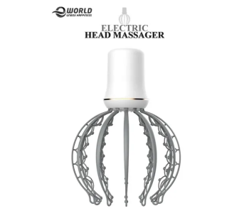 Express Delivery - 500mAh Rechargeable Electric Octopus Head Back and Body Massage for Stress Relaxation - White and Grey - ID 109912