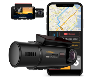 Rexing V3 Plus Full HD 1080p With WiFi And Built In GPS Dash Camera - Black in OMAN