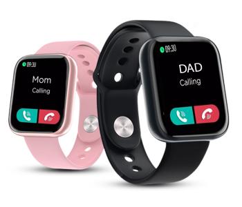 Macaron Sports Smart Watch With Fitness Message Reminder - Black + Macaron Sports Smart Watch With Fitness Message Reminder - Pink in KSA