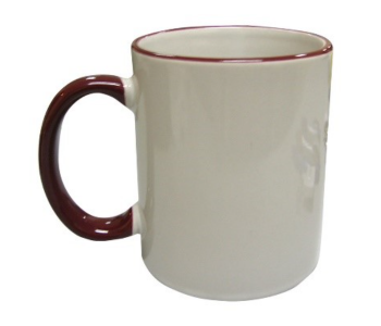 Express Delivery - VS072 Ceramic Mug with Handle and Rim - White - ID 110614