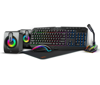 Express Delivery - Porodo Pdx215Bk 5 In 1 Ultimate Gaming Kit Black - ID 110461
