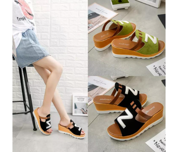 Express Delivery - Women Loafers Non Slip Thick Bottom Fashion Wedge Sandals EU 37 - Green - ID 109307