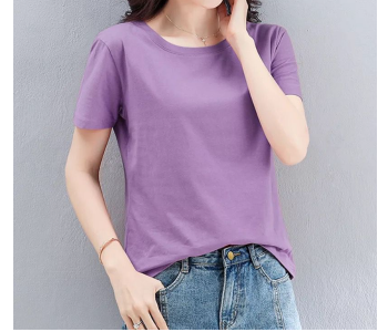 Single Piece Womens Casual Top Round Neck T-Shirt in KSA