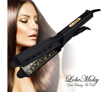 2-in-1 Hair Straightener Flat Iron Multi-Function Temperature Control Ceramic Steam Splint To Make Hair Re-Glossy Hair Straightener Straight Hair Clip Suitable For Women Haircuts - Black in UAE
