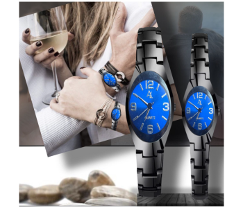 Express Delivery - 7676 Unique Fashion Couple Analog Watch - Blue and Black - ID 110214