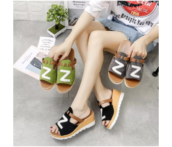 Express Delivery - Women Loafers Non Slip Thick Bottom Fashion Wedge Sandals EU 36 - Green - ID 109306