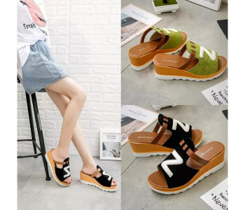 Express Delivery - Women Loafers Non Slip Thick Bottom Fashion Wedge Sandals EU 36 - Black - ID 109311
