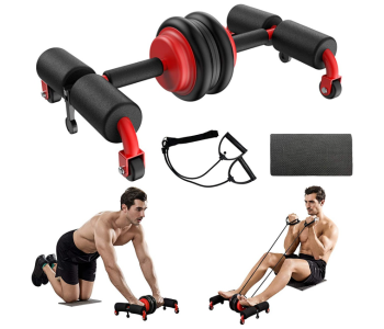 Multifunctional Abdominal Muscle Wheel Push-up Stand Fitness Equipment- Black in OMAN
