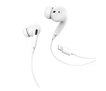 Express Delivery - Hoco M1 PRO Original Series Earphones For Lightning With Bluetooth Protocol - White - ID 113034