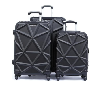 Para John PJTR3126 Set Of 3 Abs Trolley Travel Luggage - Black in KSA
