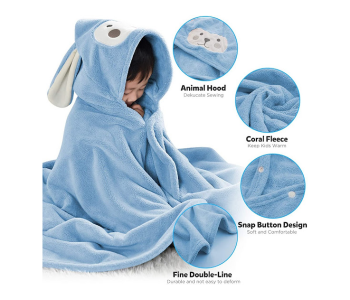 Express Delivery - GTC 22000670 Ultra Soft Hooded Baby Bath Towel  - Blue - ID 112135