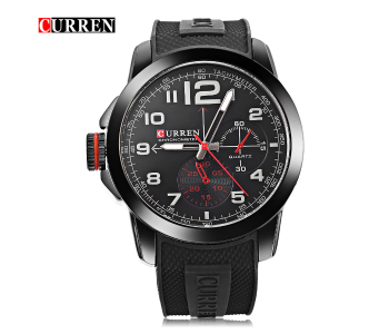 Curren 8182 Wrist Watch For Men - Black in UAE