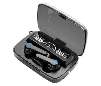 Express Delivery - M19 TWS Wireless Bluetooth Stereo Earbuds With Digital LED Display - Black  - ID 111930