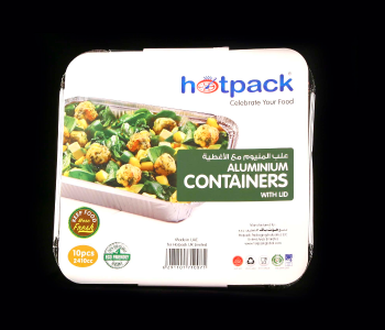 Hotpack PA83241 10 Pieces 2410ml Aluminum Container - Silver in UAE