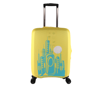 Express Delivery - Para John PJLC9918M Luggage Cover Medium Size - Yellow and Blue - ID 112963