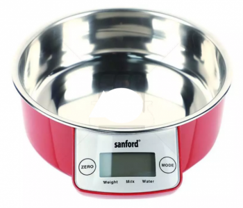 Express Delivery - Sanford SF1522KS Electric Kitchen Scale with white LCD Backlight - Maroon  - ID 113119