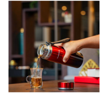 Olsenmark OMVF2484 600ml Stainless Steel Vacuum Bottle - Maroon in KSA
