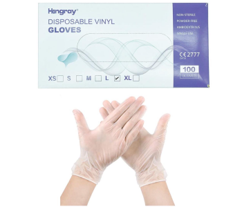 Express Delivery - LVM Medium Sized Disposable Vinyl Gloves - ID 111682