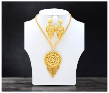 Jewelry Gold Necklace And Earring Set For Women - Gold in OMAN