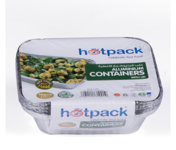 Hotpack HSM8342 10 Pieces 420ml Aluminium Container - Silver in UAE