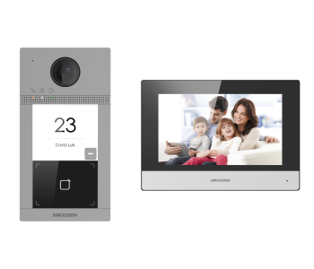 Safe Home, Smart Choice For Hikvision DS-KIS604-P IP video intercom kit - Grey and Black - ID 112354