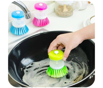 Express Delivery - GTC 22000695 2 PCS Dish Cleaning Brush with Soap Dispenser - Green - ID 112683