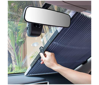 Express Delivery - New Automatic Retractable Windshield Sunshade for all type of Cars, Anti UV - Grey - ID 112792