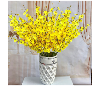 Express Delivery - GTC 22000771 5 Stems Orchids Artificial Flowers for Home Indoor Outside Garden Wedding Vase Decoration - Yellow - ID 112724