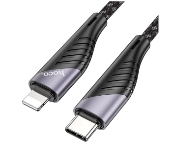 Express Delivery - Hoco U95 Freeway Pd Charging Data Cable For Lightning - Black - ID 113089